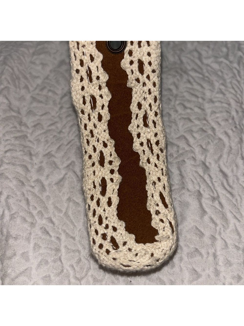 Unbranded Faux Suede Lace & Button Detail Belt - Picture 9 of 9